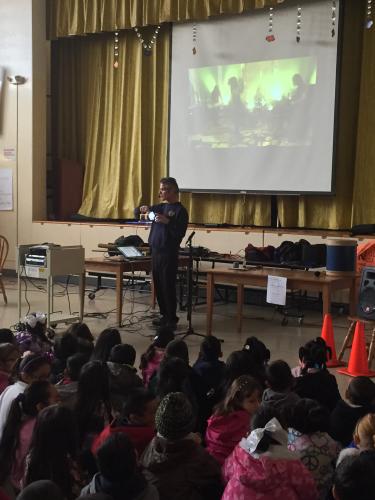 Phil Tulga teaches Pacific Students about energy via music and technology