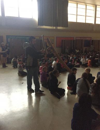 Phil Tulga teaches Pacific Students about energy via music and technology