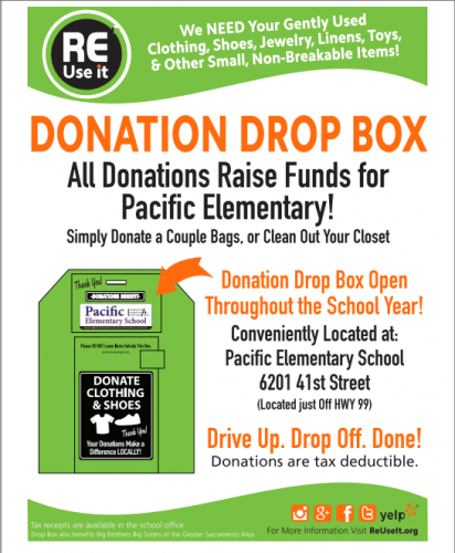 Raise money for our school in two easy steps:
1. Recycle your usable clothing & household items
2. Raise money for our school