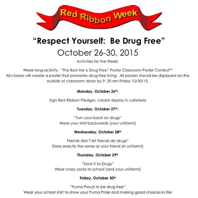Red Ribbon Week: Respect Yourself. Be Drug-Free