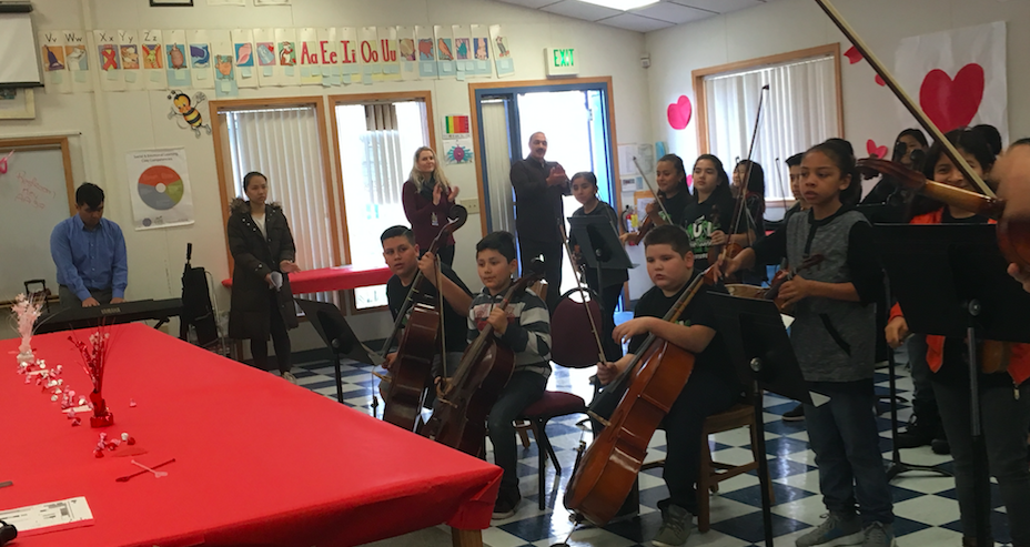 Pacific students playing for our guests